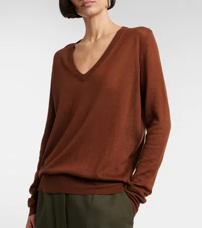 Joseph Cashmere Sweater In Brown
