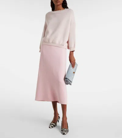 Khaite Audrey Suede Clutch In Blue