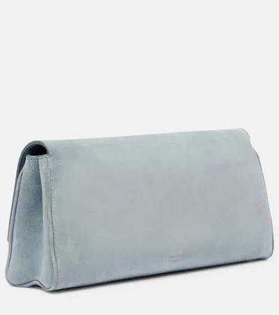 Khaite Audrey Suede Clutch In Blue