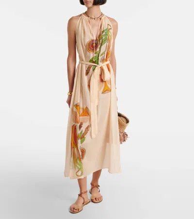 Ulla Johnson X Anna Zemánková Cotton Midi Dress In Multi