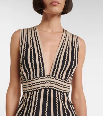 Ulla Johnson Palermo Cotton Poplin Midi Dress In Brown