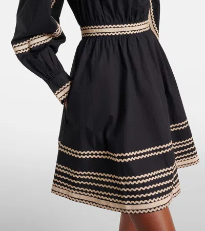 Ulla Johnson Fiora Cotton Poplin Minidress In Black