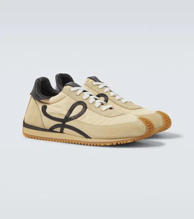 Loewe Flow Runner 2.0 Suede-trimmed Shell Sneakers In Neutral