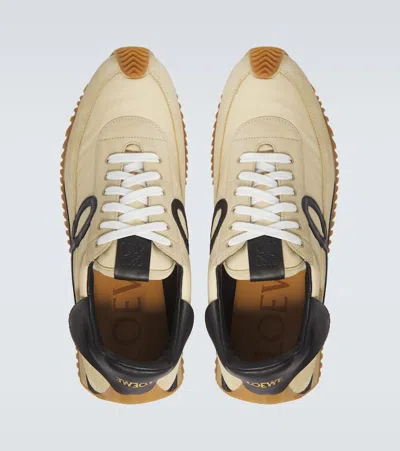 Loewe Flow Runner 2.0 Suede-trimmed Shell Sneakers In Neutral