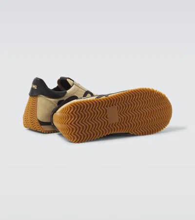 Loewe Flow Runner 2.0 Suede-trimmed Shell Sneakers In Neutral