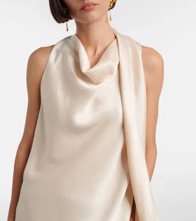 Vince Sleeveless Scarf Satin Top In Neutral