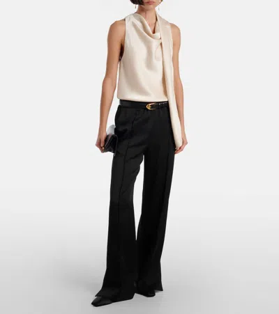 Vince Sleeveless Scarf Satin Top In Neutral