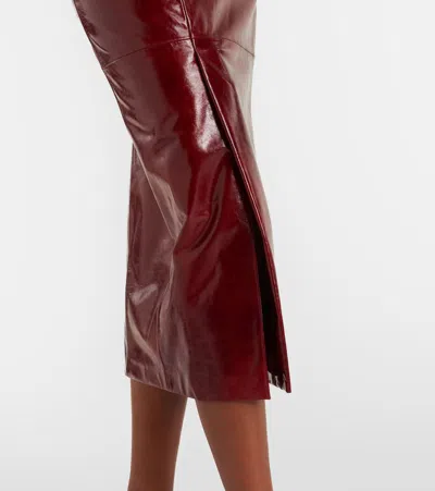 Sportmax Leather Pencil Skirt In Red