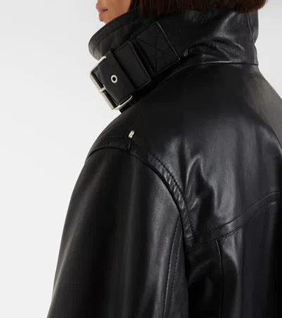Sportmax Oversized Leather Jacket In Black