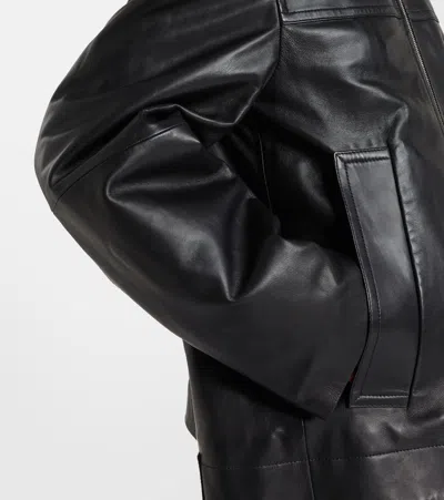 Sportmax Oversized Leather Jacket In Black