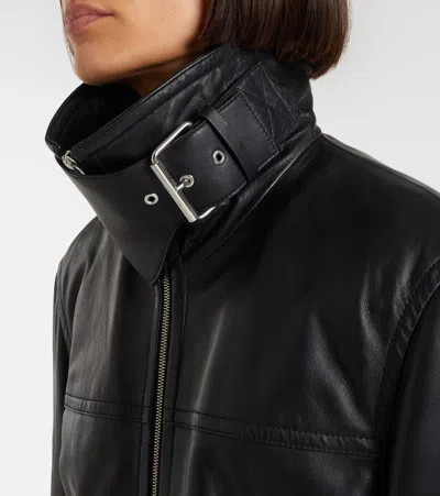 Sportmax Oversized Leather Jacket In Black
