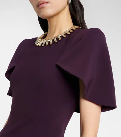 Jenny Packham Thalia Crystal-embellished Midi Dress In Purple