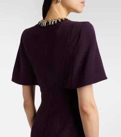 Jenny Packham Thalia Crystal-embellished Midi Dress In Purple