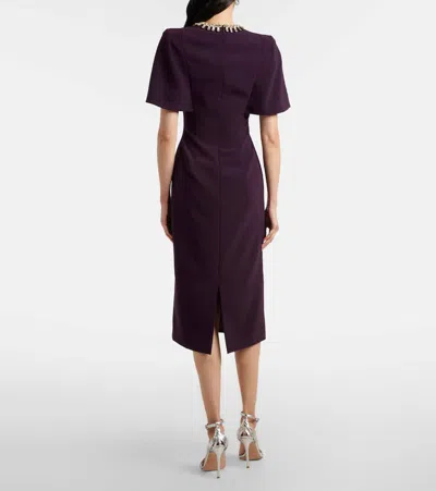Jenny Packham Thalia Crystal-embellished Midi Dress In Purple