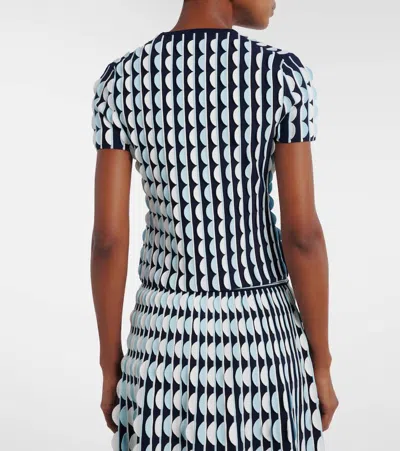 Simkhai Kendra Knitted Scalloped Top In Blue