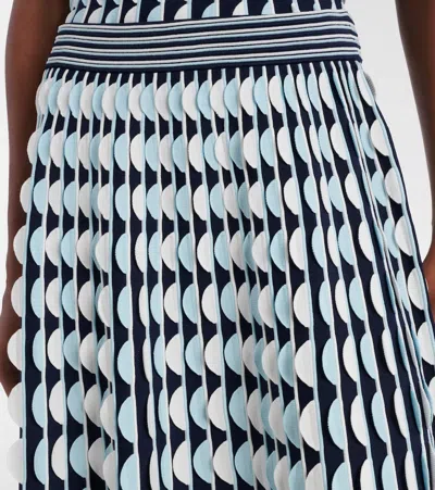 Simkhai Micah Knitted Scalloped Midi Skirt In Blue