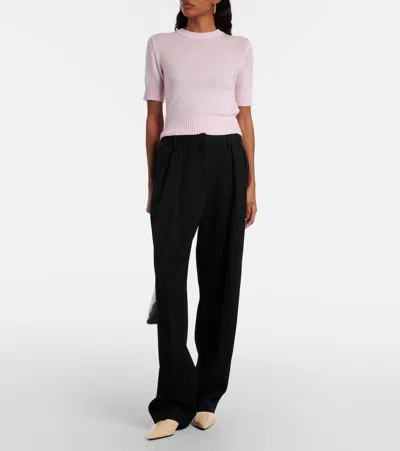 Jil Sander Wool Wide-leg Pants In Black