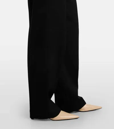 Jil Sander Wool Wide-leg Pants In Black