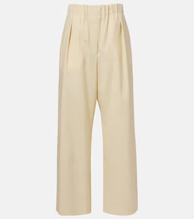 Jil Sander Wool Wide-leg Pants In Neutral