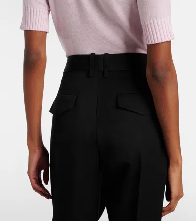 Jil Sander Wool Wide-leg Pants In Black