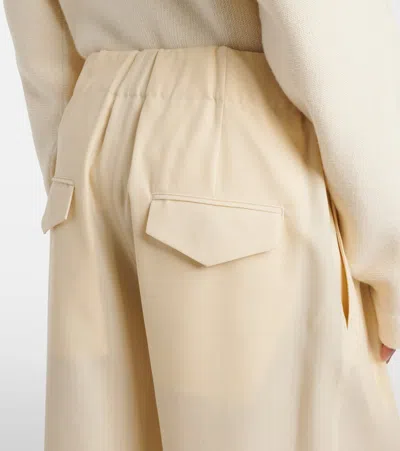 Jil Sander Wool Wide-leg Pants In Neutral