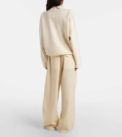 Jil Sander Wool Wide-leg Pants In Neutral