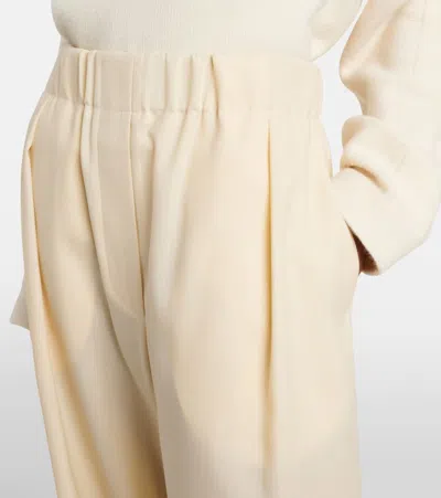 Jil Sander Wool Wide-leg Pants In Neutral