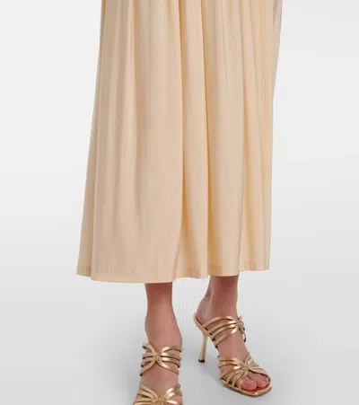 Zimmermann Rebellion Off-shoulder Jersey Maxi Dress In Brown