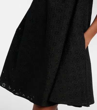 Faithfull Juana Tie-detailed Broderie Anglaise Mini Dress In Black