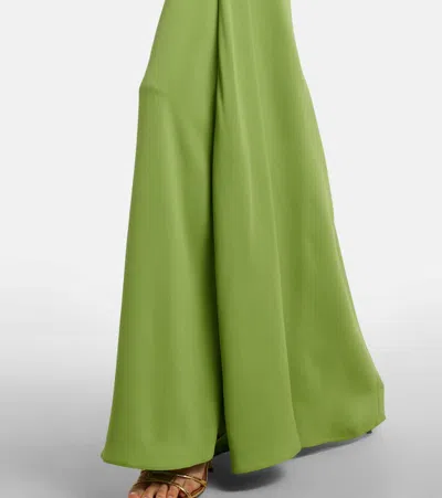 Christopher Esber Fusion Ruched Tee High Neckline Dress In Green