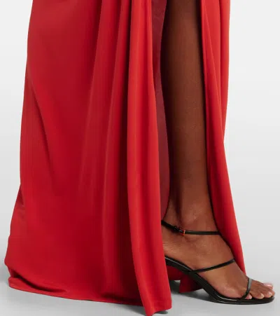 Christopher Esber Cutout Draped One-shoulder Gown In Red