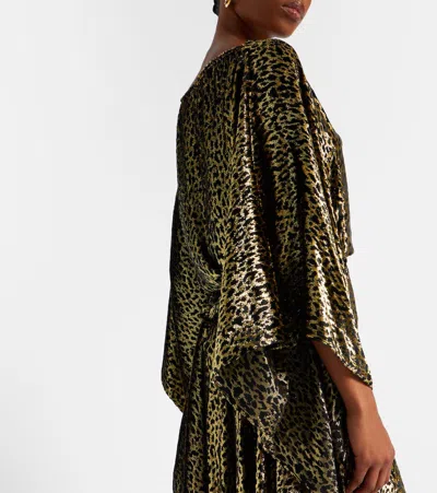 Roberto Cavalli Leopard-print Kaftan In Brown