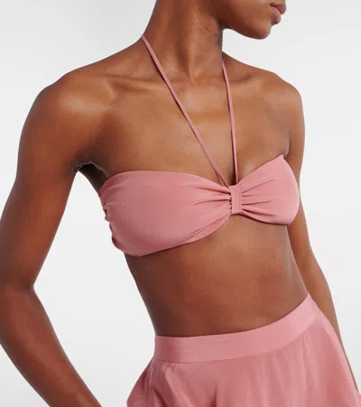 Adriana Degreas Halterneck Bikini Top In Brown