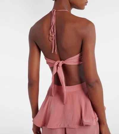 Adriana Degreas Halterneck Bikini Top In Brown