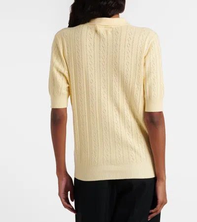 Lisa Yang Cristine Cotton And Cashmere Polo Sweater In Yellow