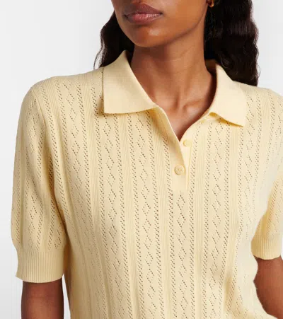 Lisa Yang Cristine Cotton And Cashmere Polo Sweater In Yellow