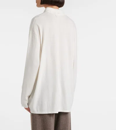 Lisa Yang Caisa Cotton And Cashmere Polo Sweater In White