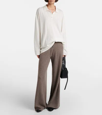 Lisa Yang Caisa Cotton And Cashmere Polo Sweater In White