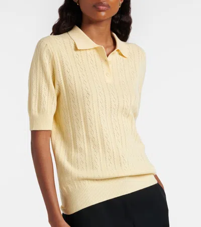 Lisa Yang Cristine Cotton And Cashmere Polo Sweater In Yellow