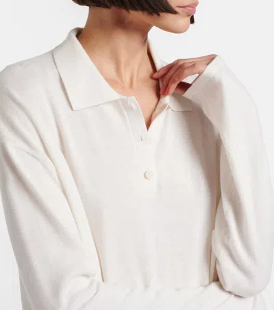 Lisa Yang Caisa Cotton And Cashmere Polo Sweater In White