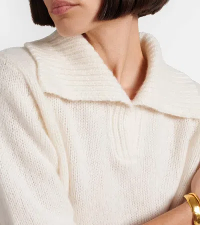 Lisa Yang Lailai Cashmere And Silk Polo Sweater In Neutral