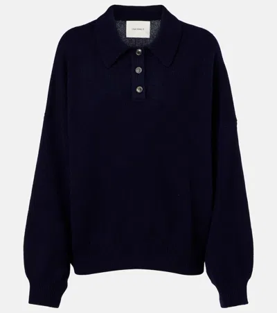 Lisa Yang Etta Cashmere Polo Sweater In Blue