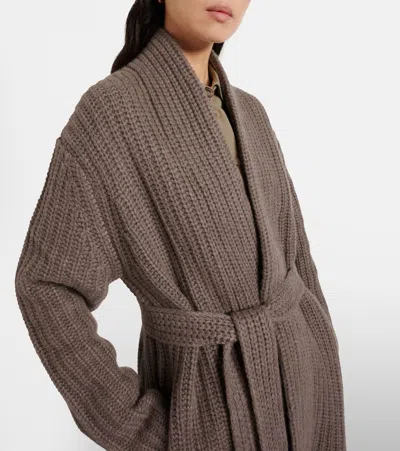 Lisa Yang Jacqueline Cashmere Cardigan In Brown