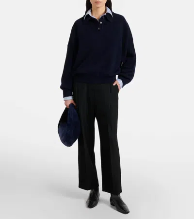 Lisa Yang Etta Cashmere Polo Sweater In Blue