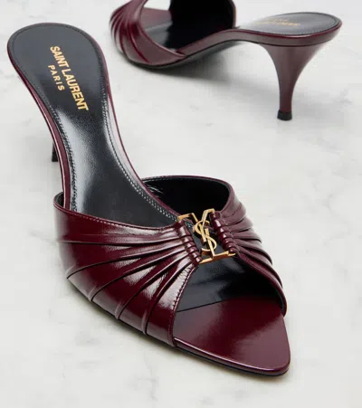 Saint Laurent Babylone Cassandre 60 Leather Mules In Multi