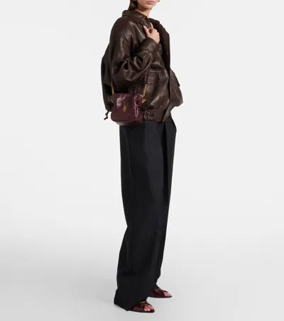 Saint Laurent Babylone Cassandre 60 Leather Mules In Multi