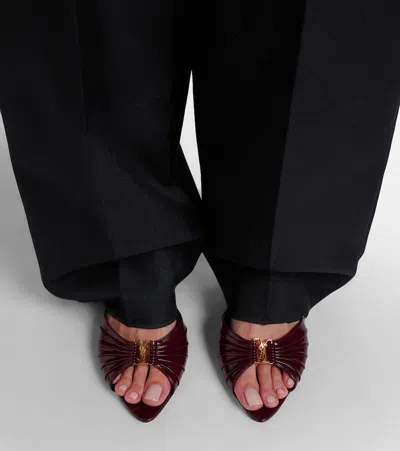 Saint Laurent Babylone Cassandre 60 Leather Mules In Multi