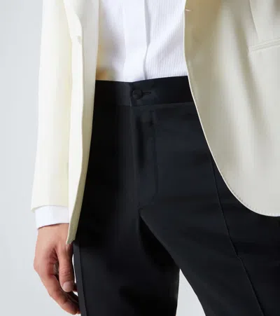 Canali Wool And Mohair Suit Pants In Black