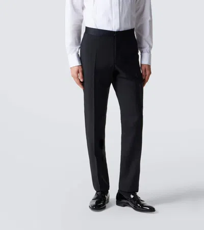 Canali Wool And Mohair Suit Pants In Black