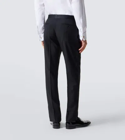 Canali Wool And Mohair Suit Pants In Black